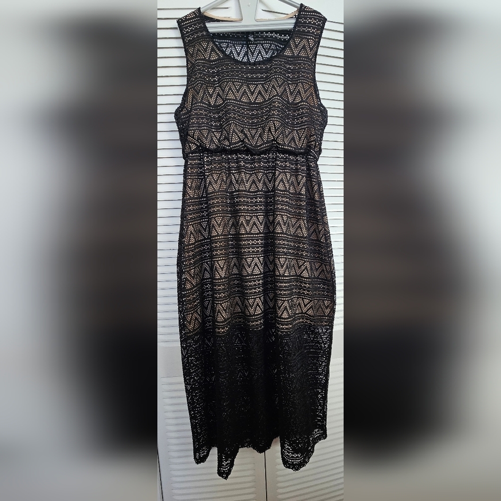 Style & Co. Black Lace Maxi Dress